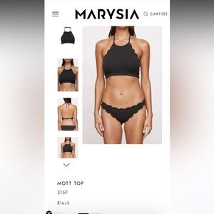 Marysia Swim Set! Mott Top Broadway Bottom Scalloped Bikini Sz Medium